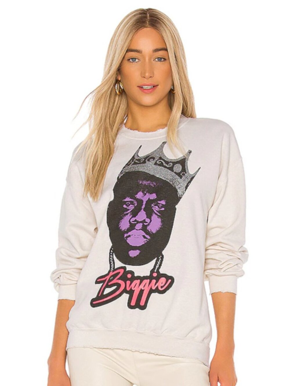 Madeworn Notorious BIG Biggie Sweatshirt in White XS
